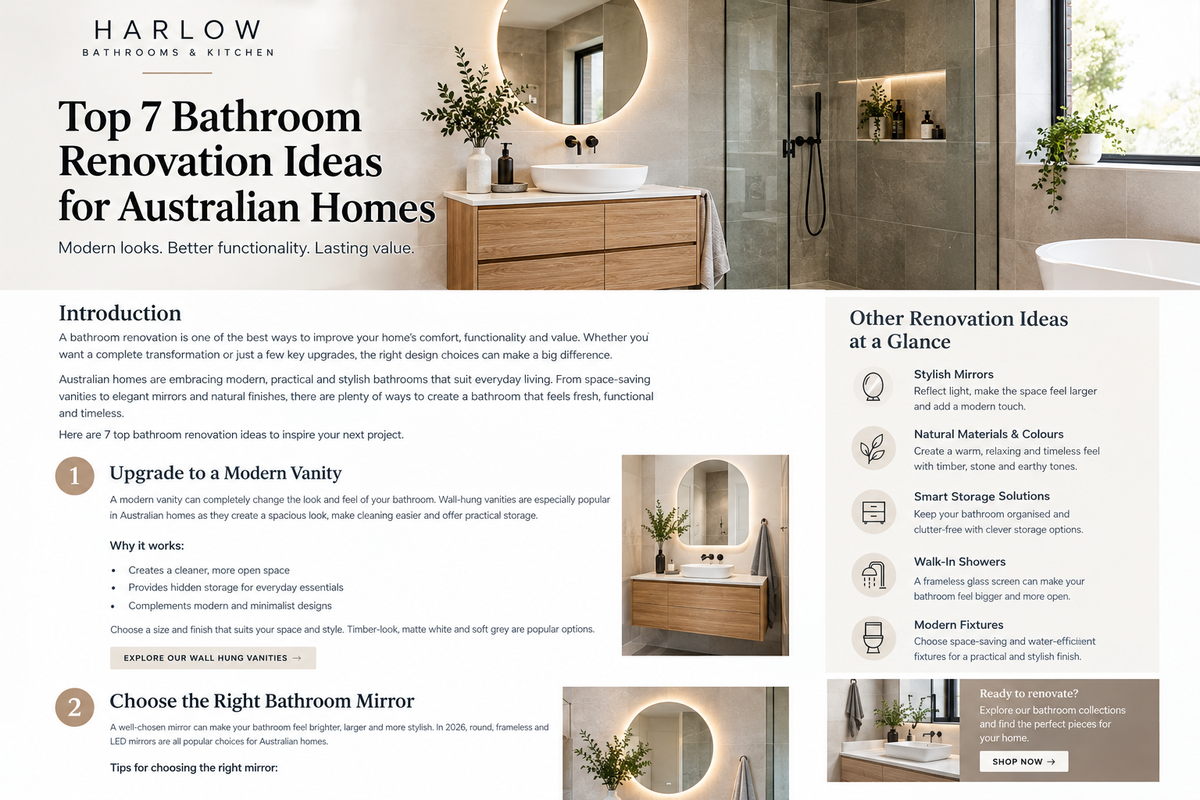 Top 7 Bathroom Renovation Ideas for Australian Homes