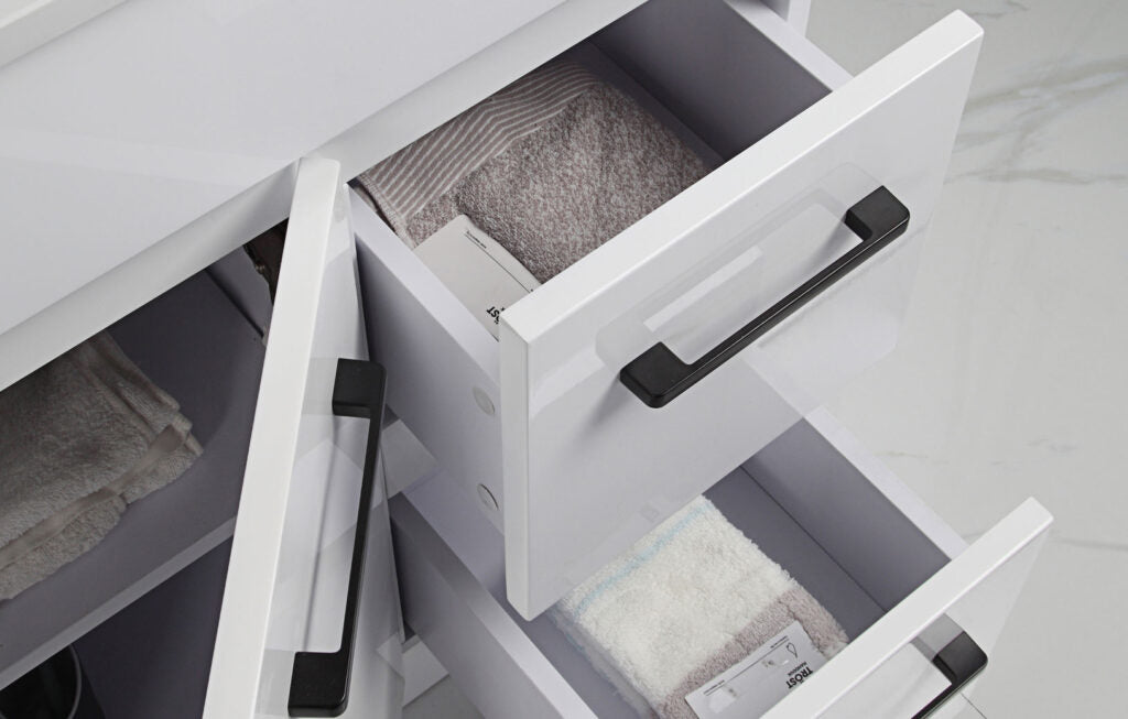 Aulic Rocky White Cabinet With Options Of Handles For Single Bowl 1500 With Cato Stone Top