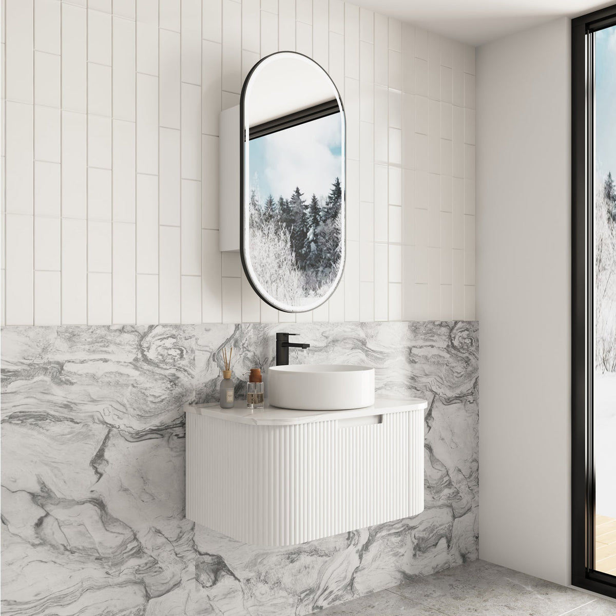 Aulic Savio Curve Finger Pull Cabinet