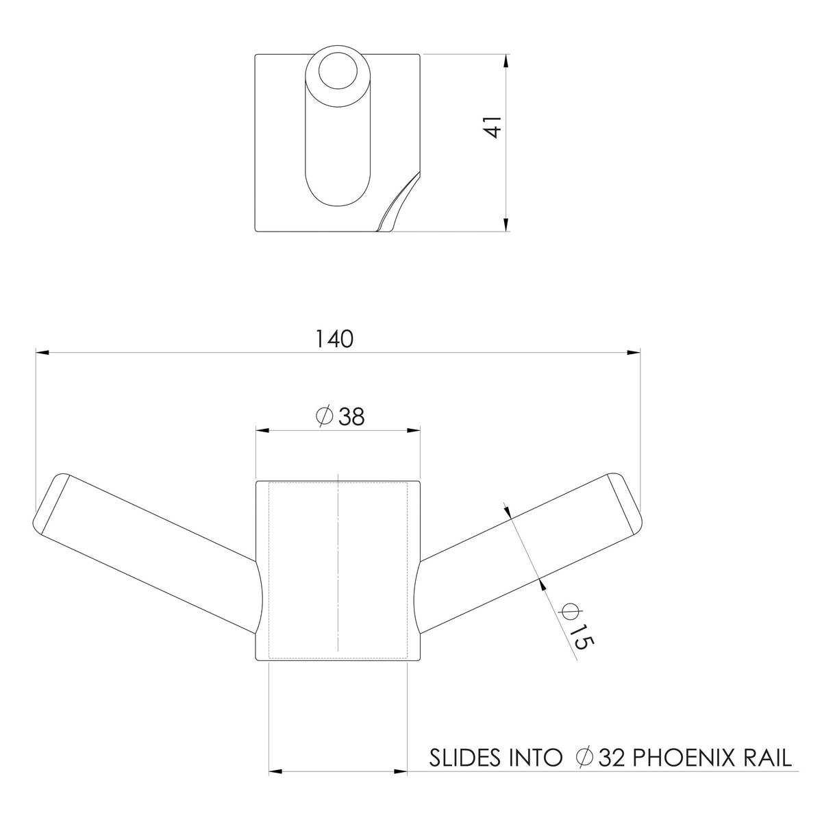 Phoenix Vertical Rail Hook Round