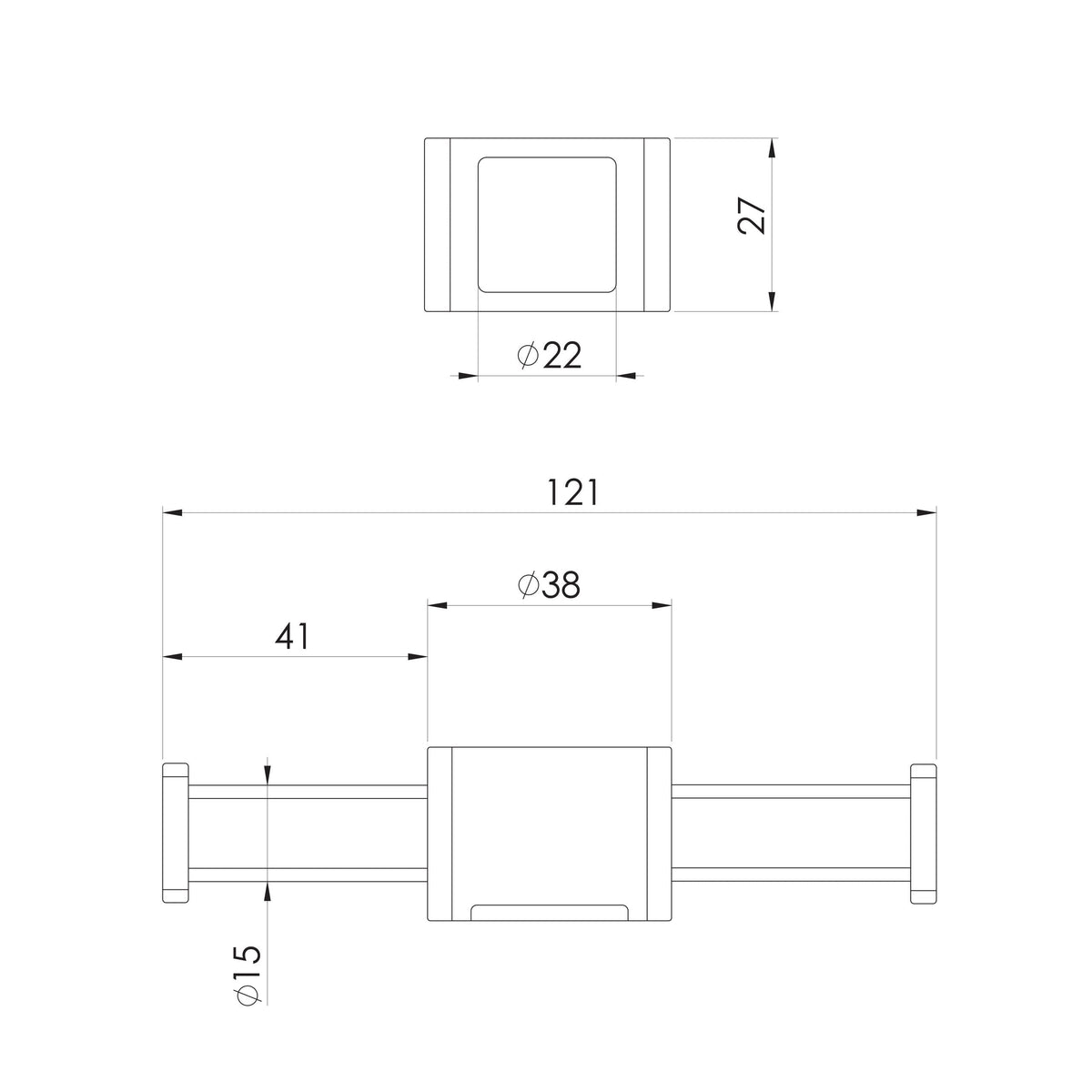 Phoenix Vertical Rail Hook Square