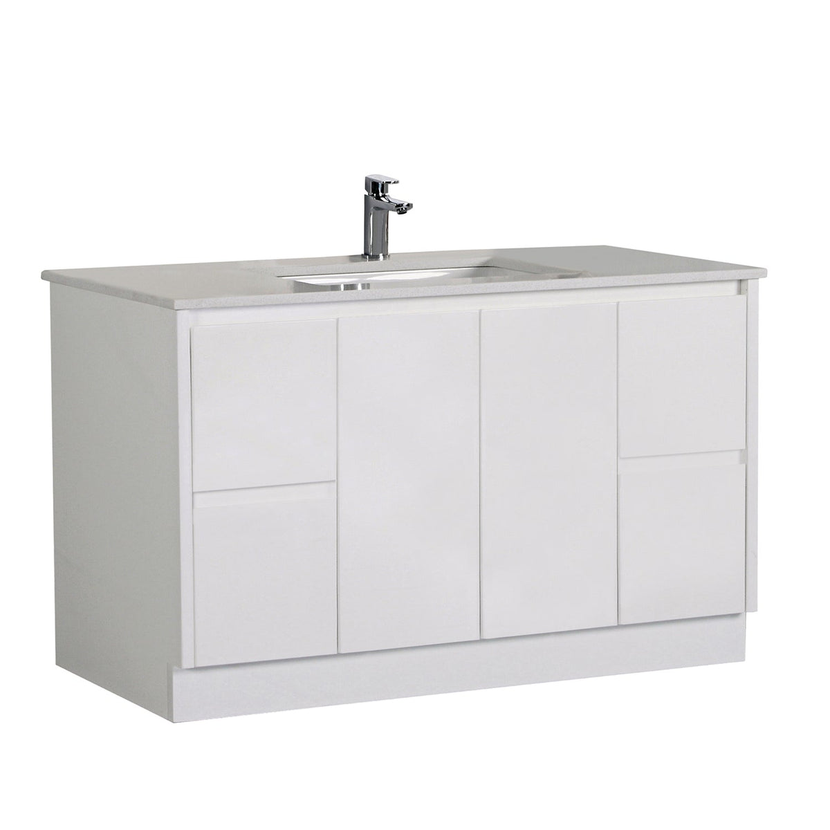 Aulic Alice Finger Pull Cabinets with Flat Stone Top & Top with Undermount Basin