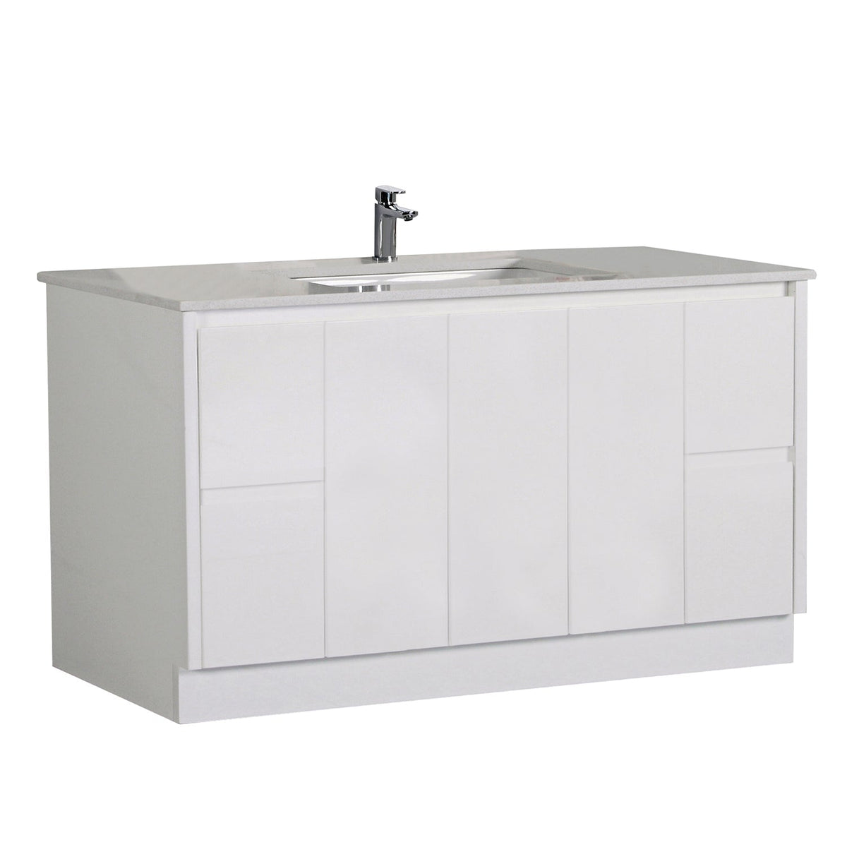 Aulic Alice Finger Pull Cabinets with Flat Stone Top & Top with Undermount Basin
