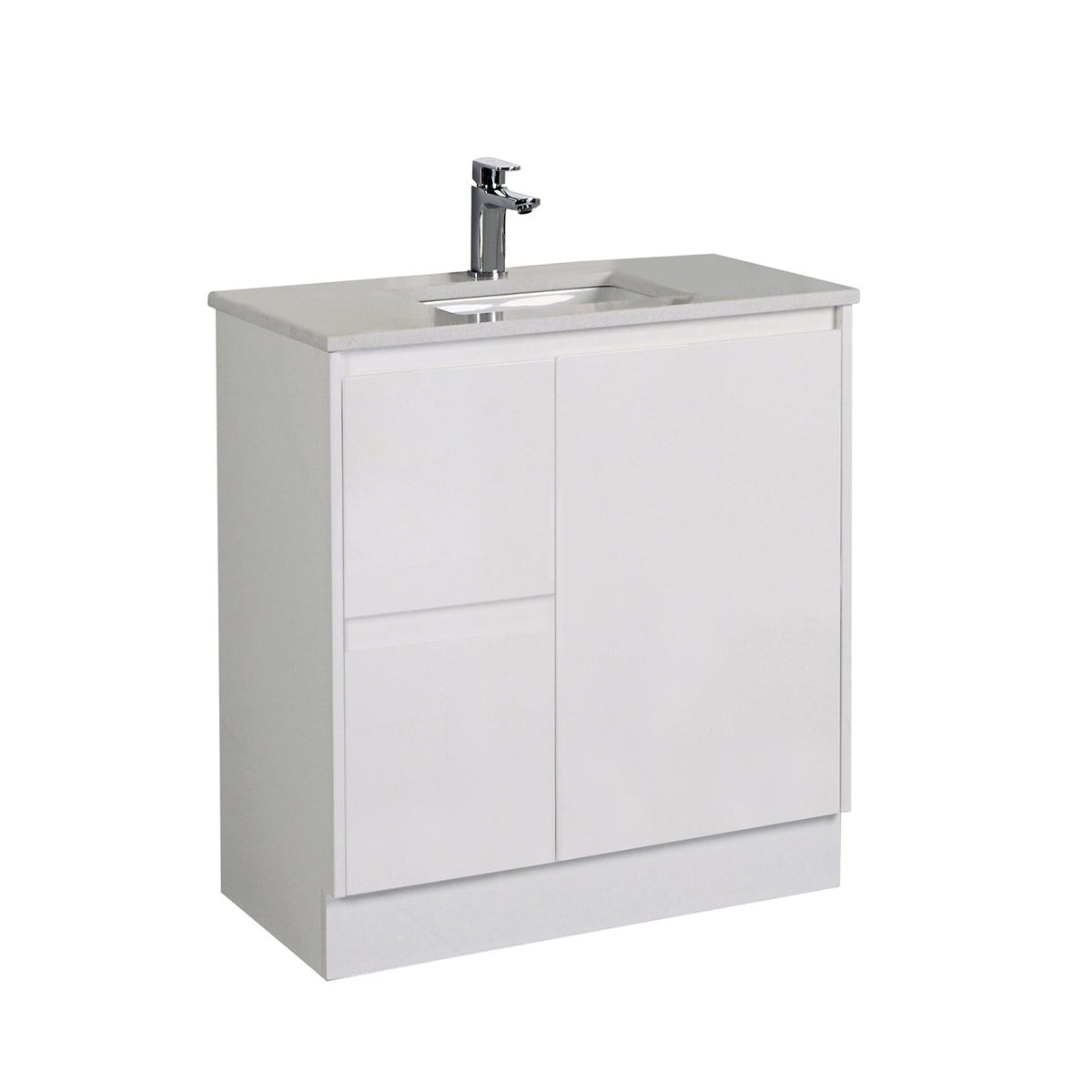 Aulic Alice Finger Pull Cabinets with Flat Stone Top & Top with Undermount Basin