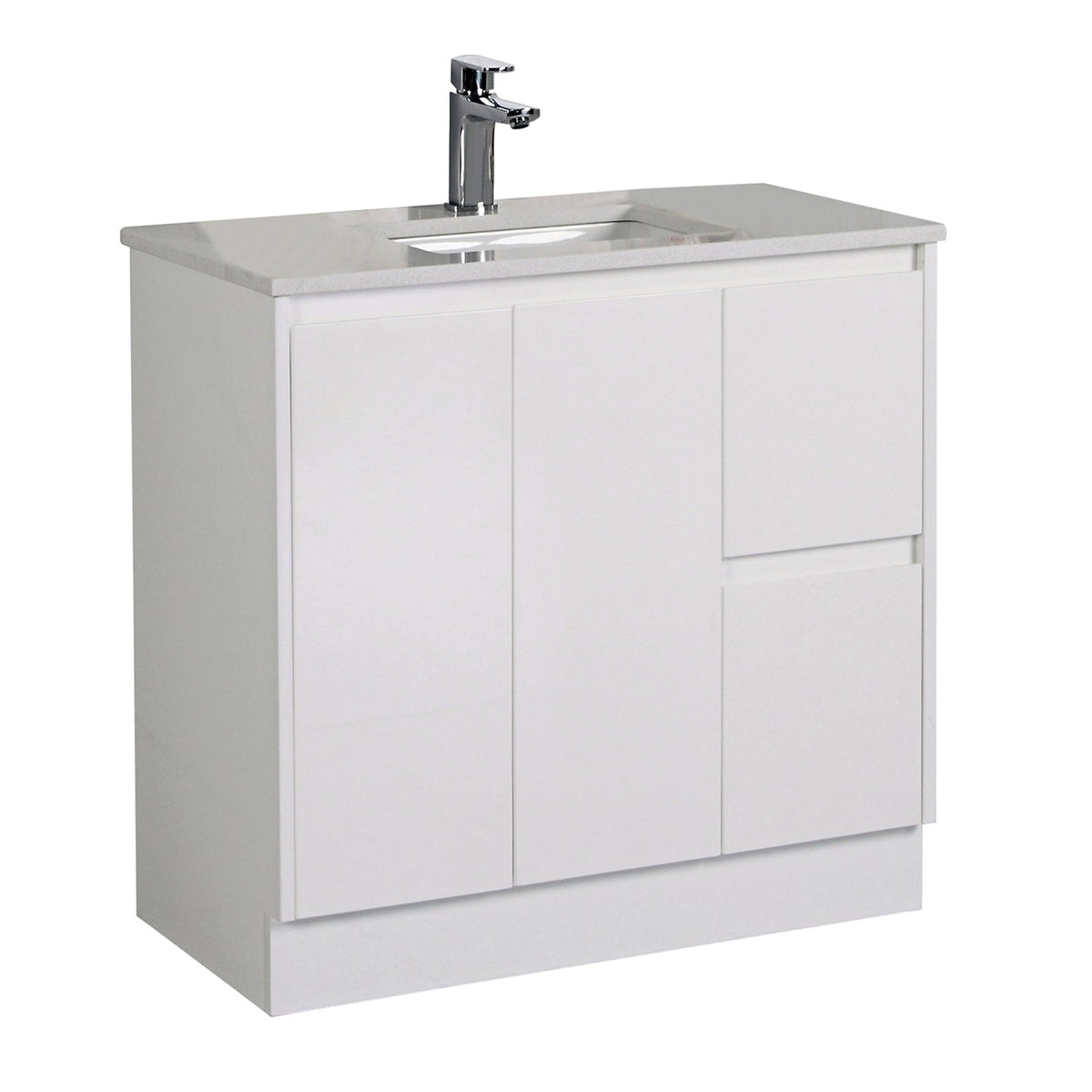 Aulic Alice Finger Pull Cabinets with Flat Stone Top & Top with Undermount Basin