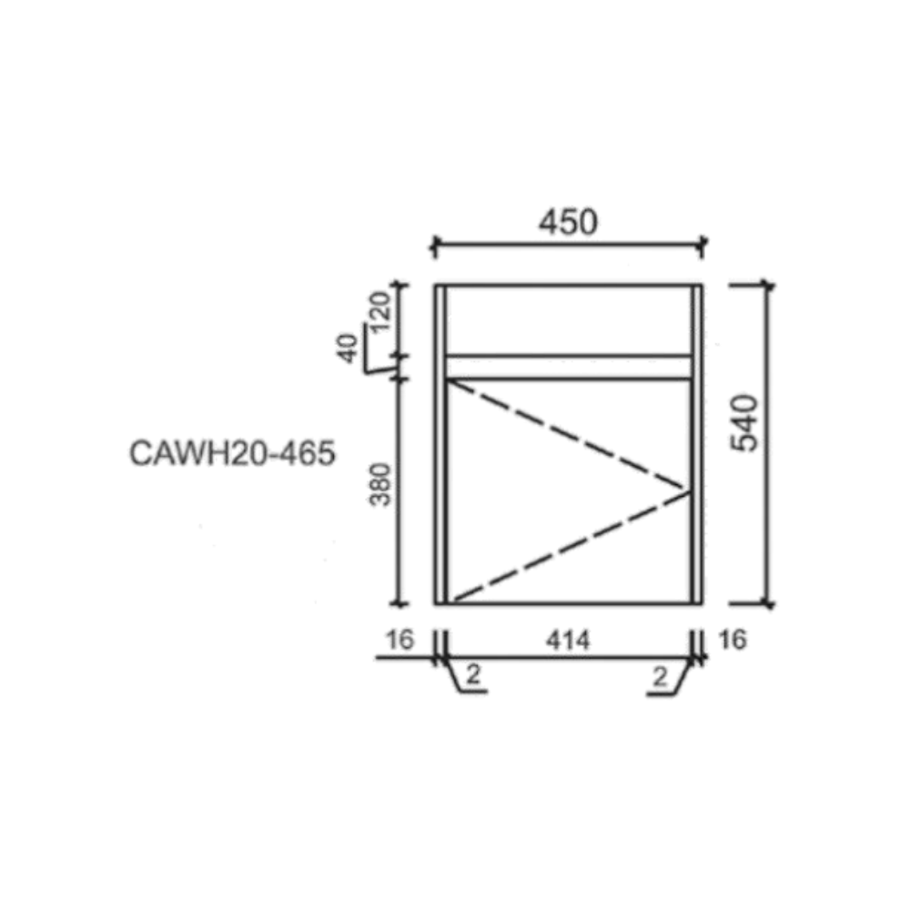 Aulic Revit Wall Hung Finger Pull Cabinet
