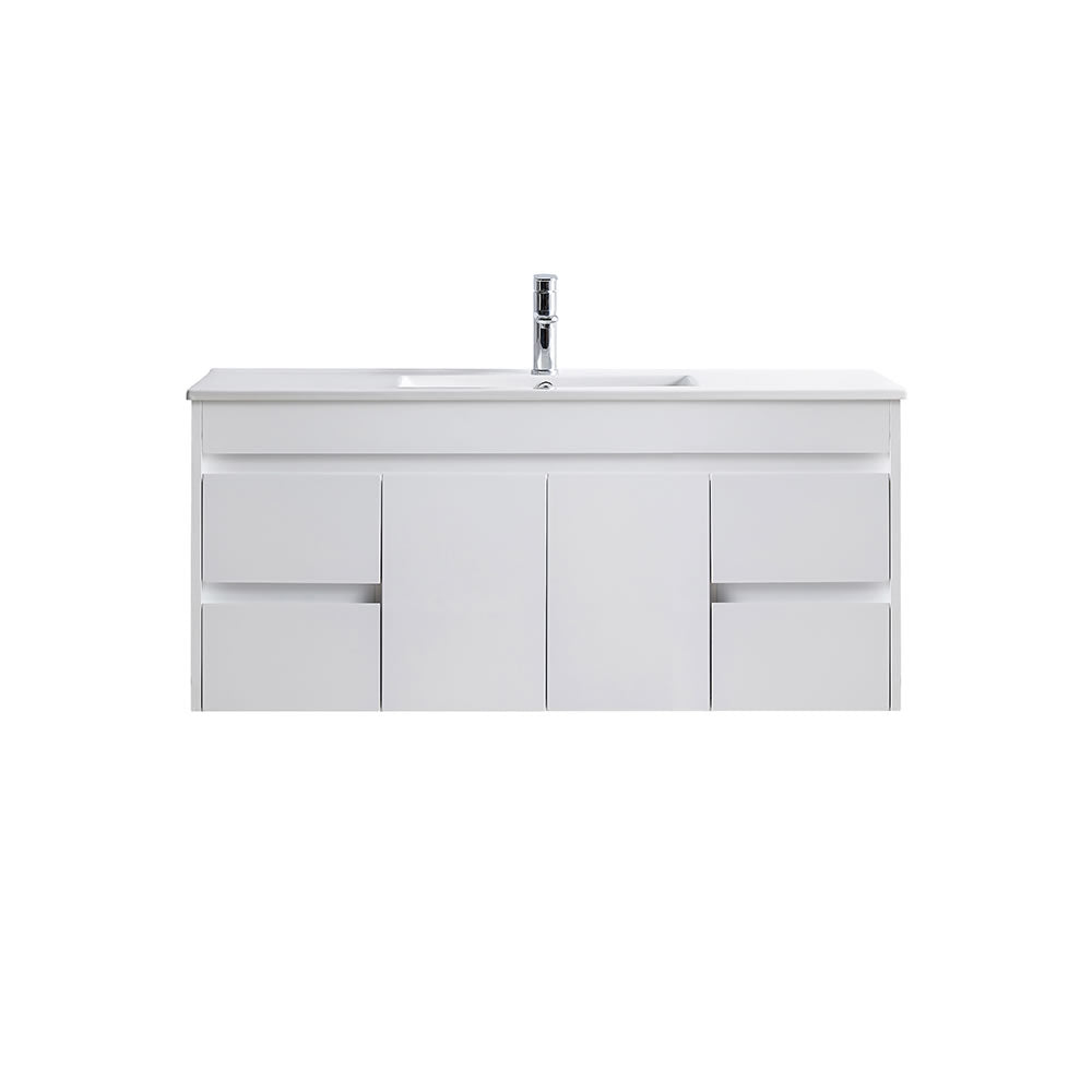 BNK Naga 1200mm Wall Hung PVC Vanity 1TH Inc. Ceramic Basin
