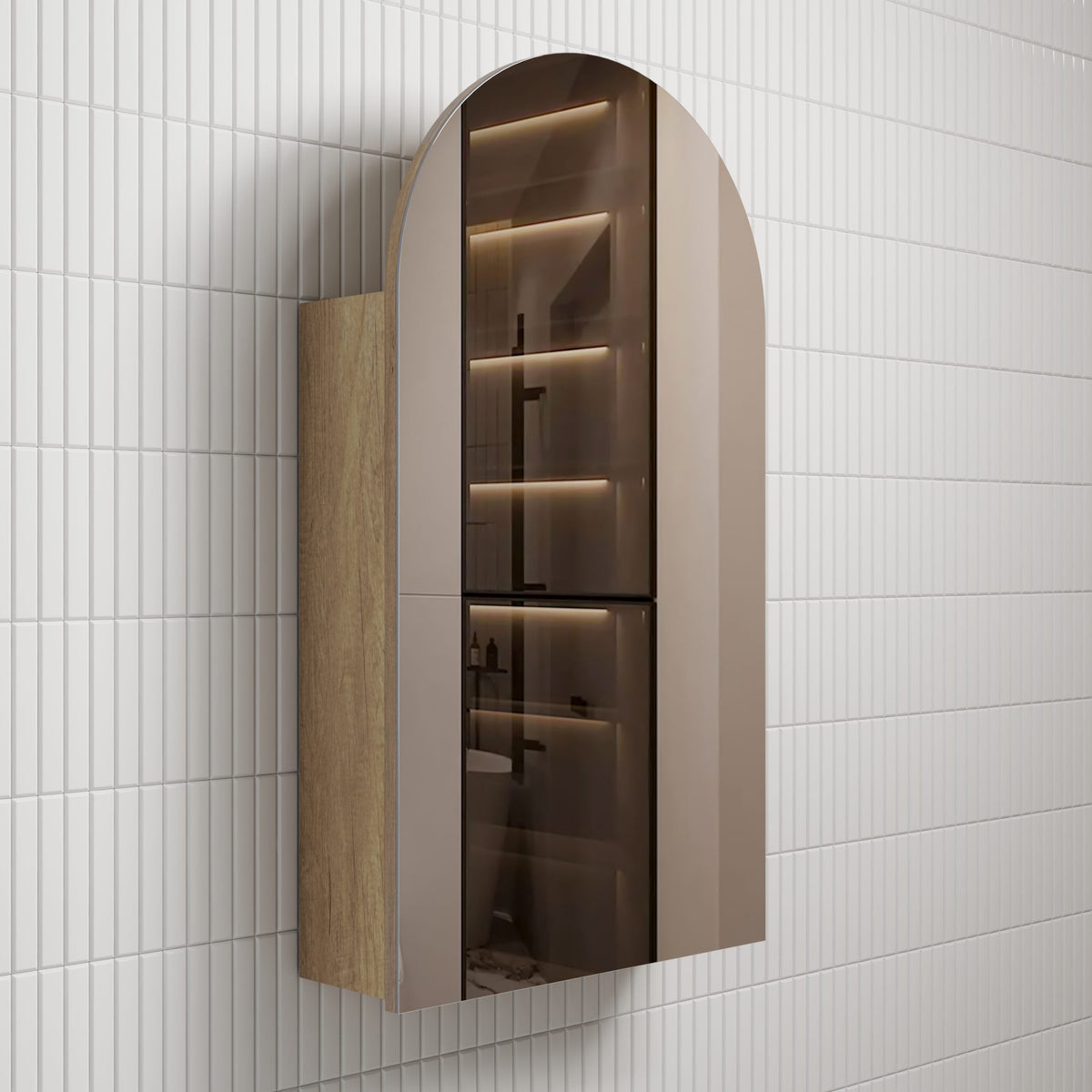 Aulic Canterbury Arch Shaving Cabinet 500x900x150mm