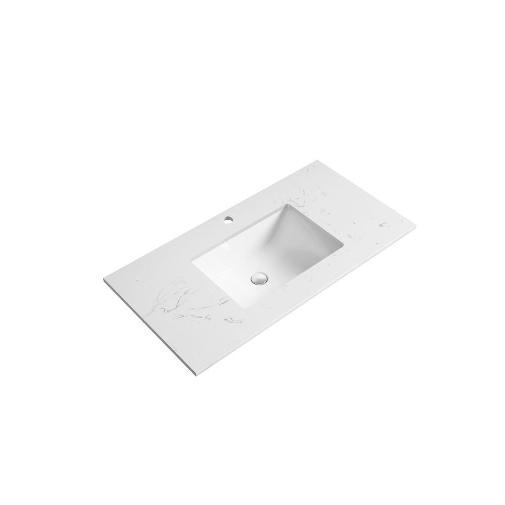 Aulic Perla Mark II Wall Hung V Groove Matte White Finger Pull Cabinet