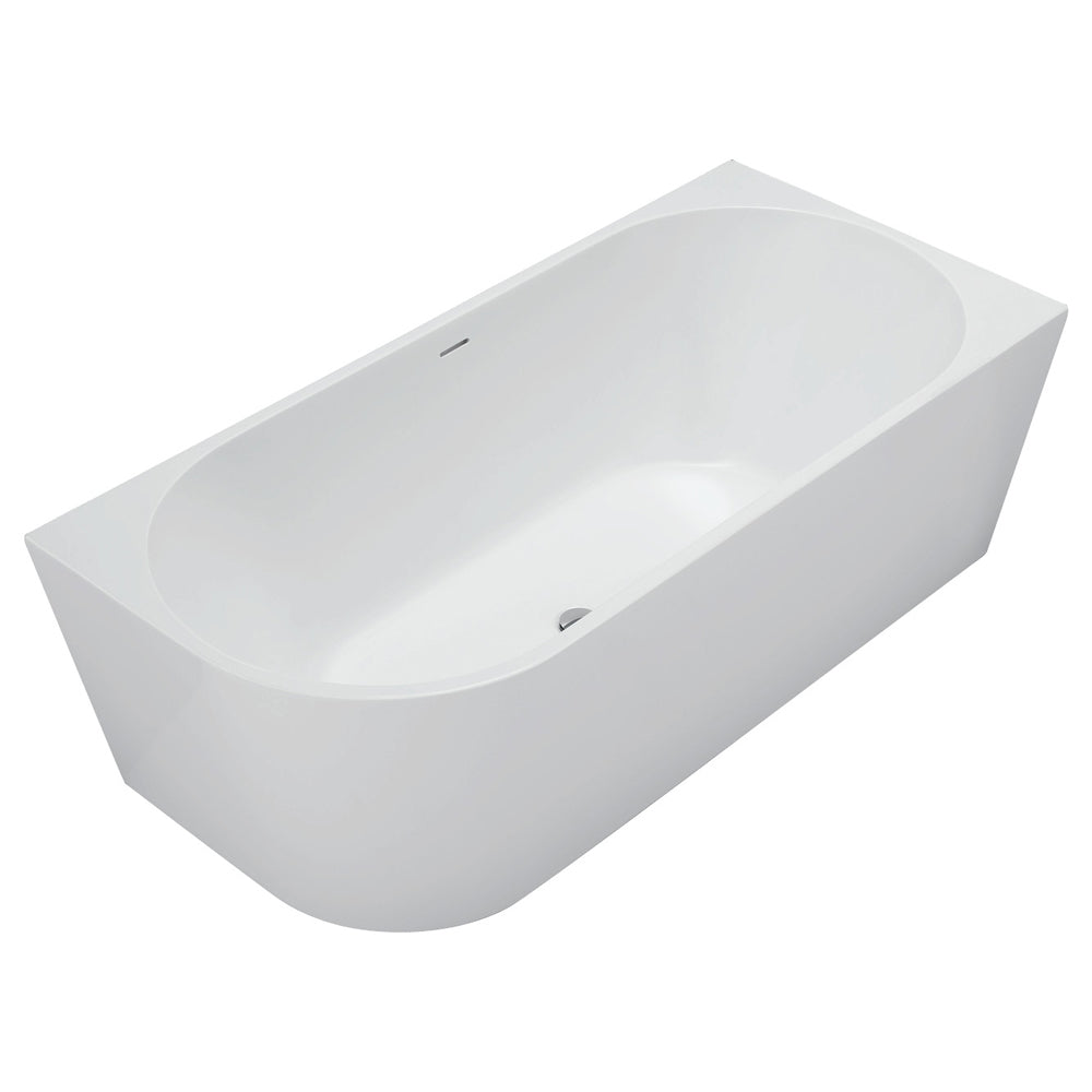 Fienza Isabella Left-Hand Acrylic Corner Bath with Overflow, Gloss White, 1700mm