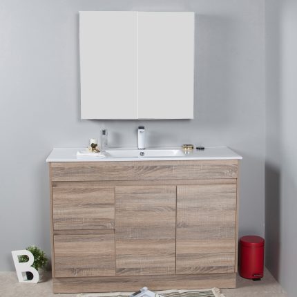 Aulic Grace Finger Pull Cabinet with Flat Stone Top & Top with Undermount Basin