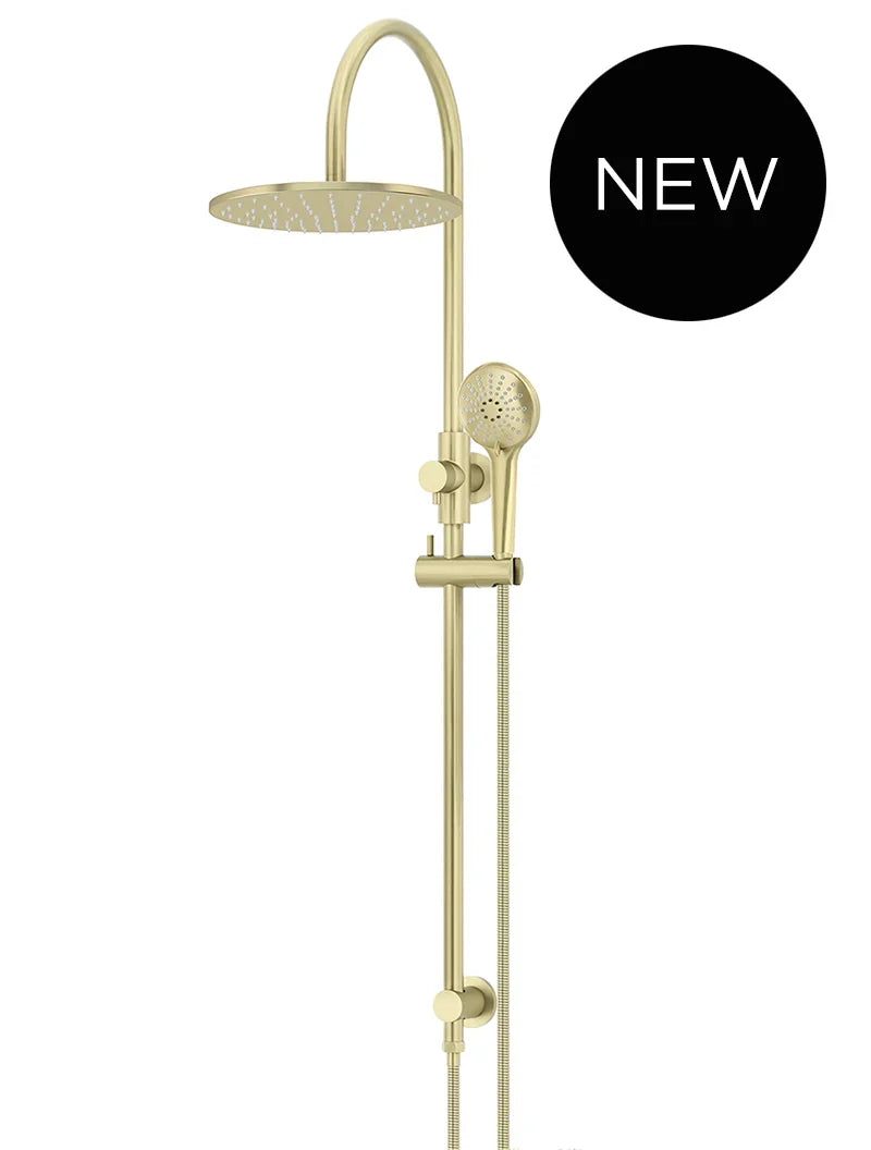 Meir Round Gooseneck Shower Set with 300mm Rose, Three-Function Hand Shower
