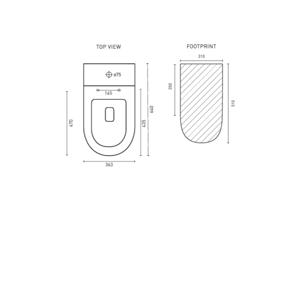 Renee Ezi Height Rimless Universal BTW Toilet Suite