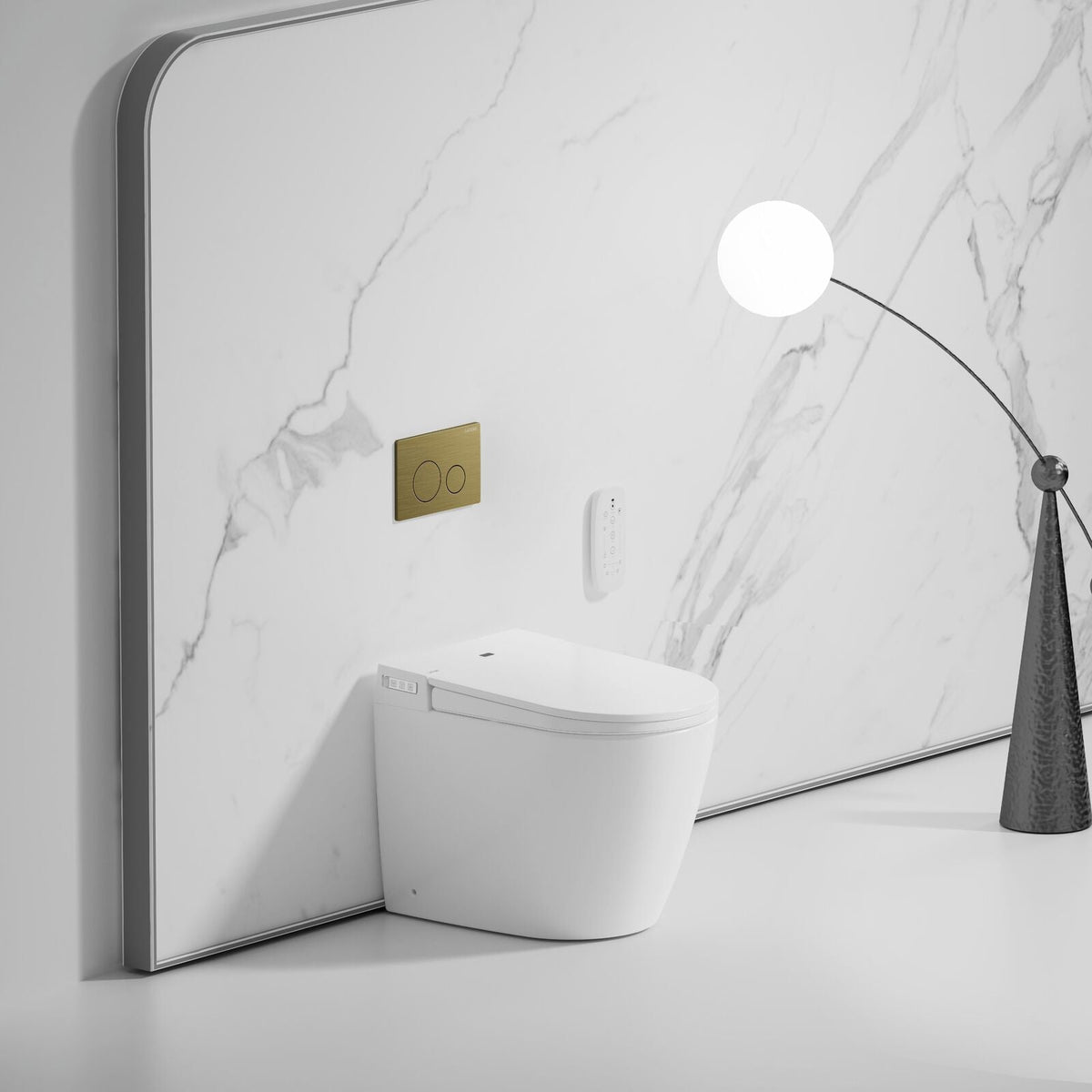 Lafeme Crawford Wall Faced Rimless Smart Toilet With Flush Plate