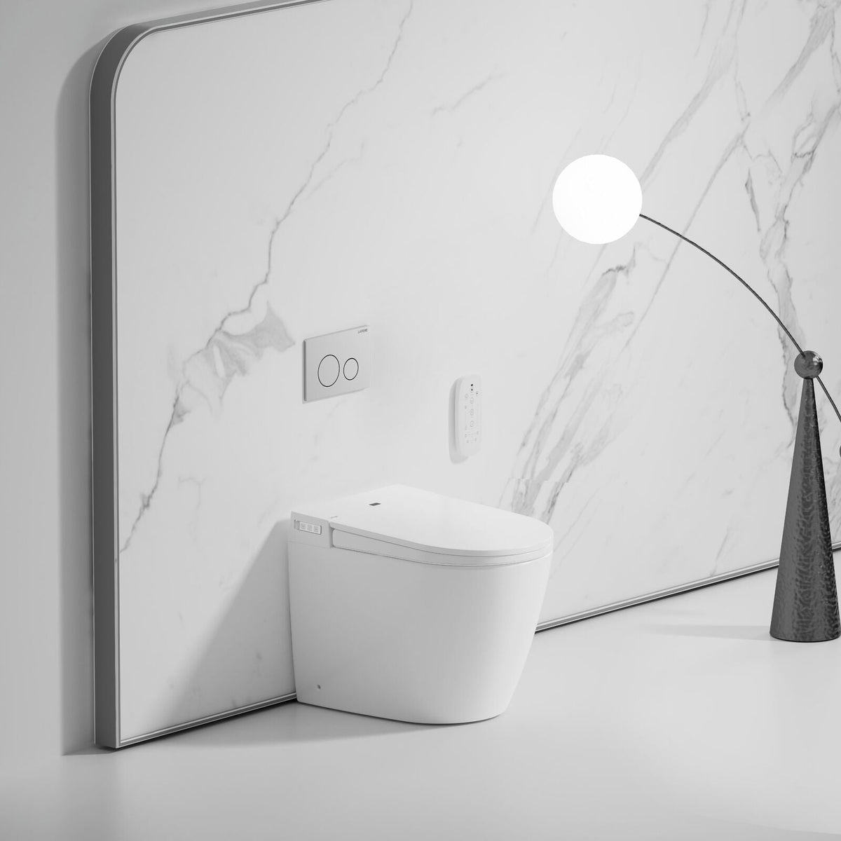 Lafeme Crawford Wall Faced Rimless Smart Toilet With Flush Plate