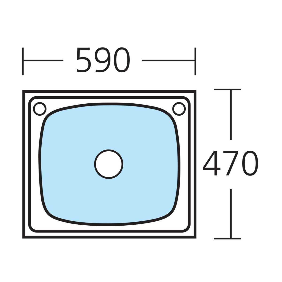 Oliveri Laundry 45L Tub With Rinse Bypass and Overflow 45 Litre Tub & Bypass Overflow