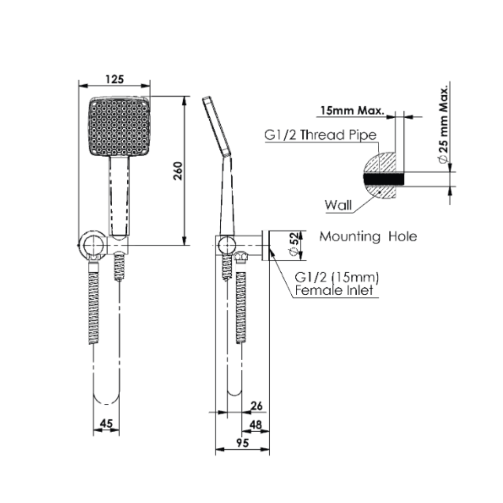 Greens Tapware Glide Syntra RainBoost? Hand Shower