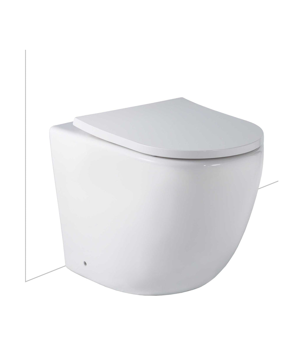 SEIMA Arko Floor Mount - White Gloss - choice of seats Clean Flush, Nanoglaze