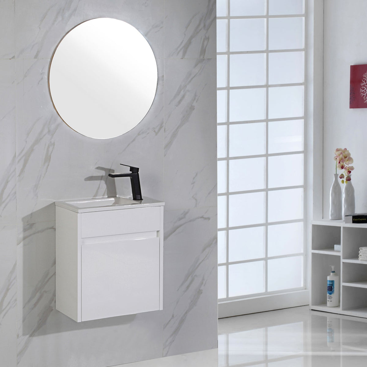 Aulic Brant Wall Hung Finger Pull Cabinet