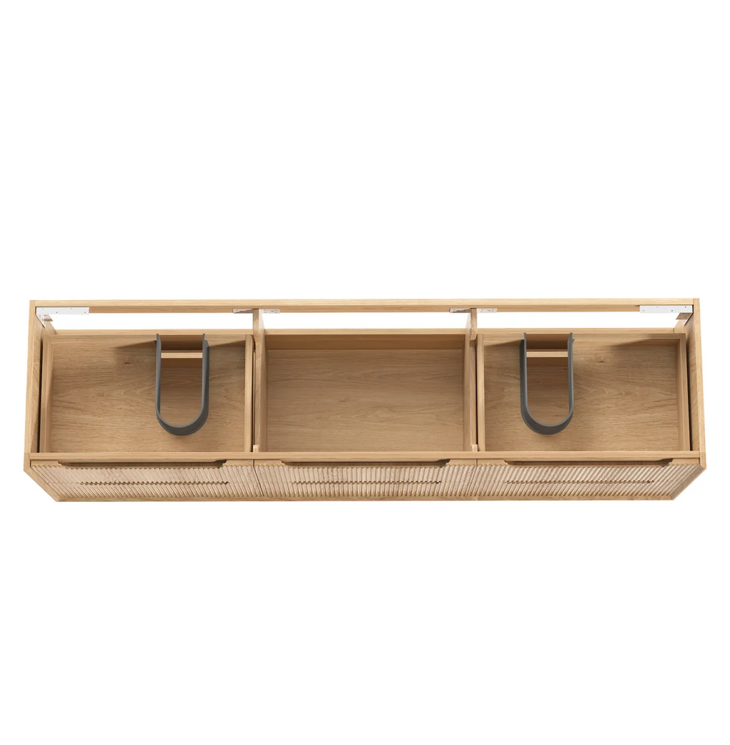 Otti Byron Fluted Woodland Oak Wall Hung Vanity