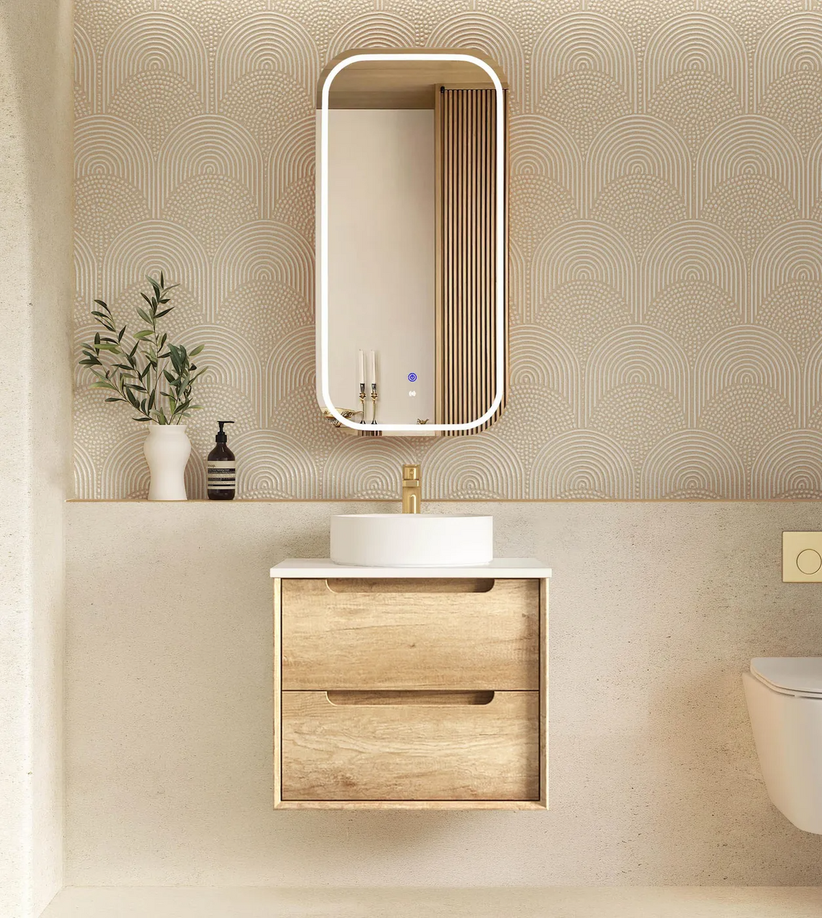 Otti Byron Natural Oak Wall Hung Vanity