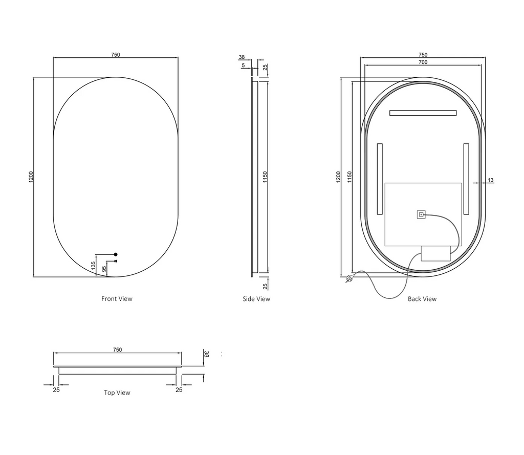 Otti LED Noosa Mirrors