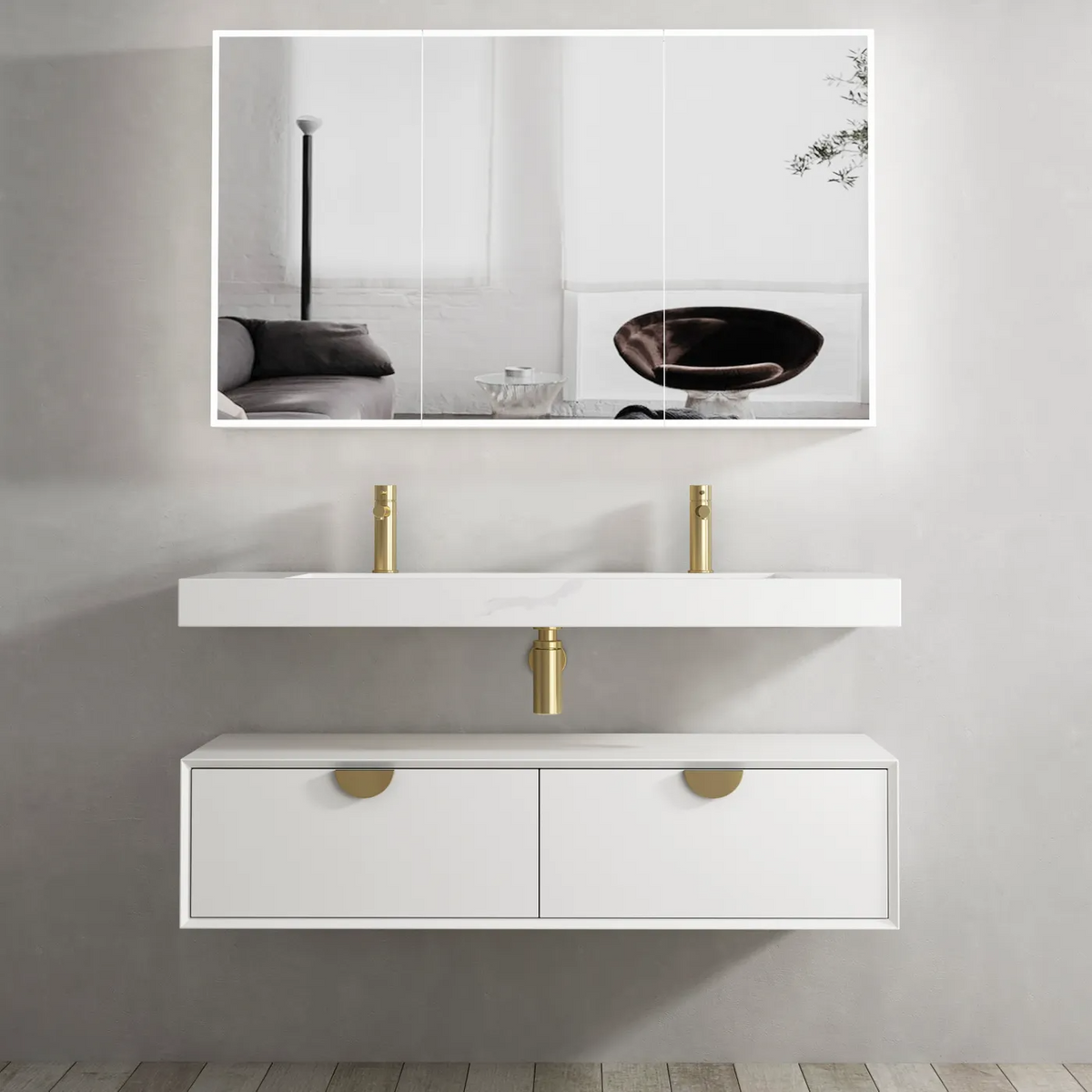 Otti Moonlight White Wall Hung Cabinet