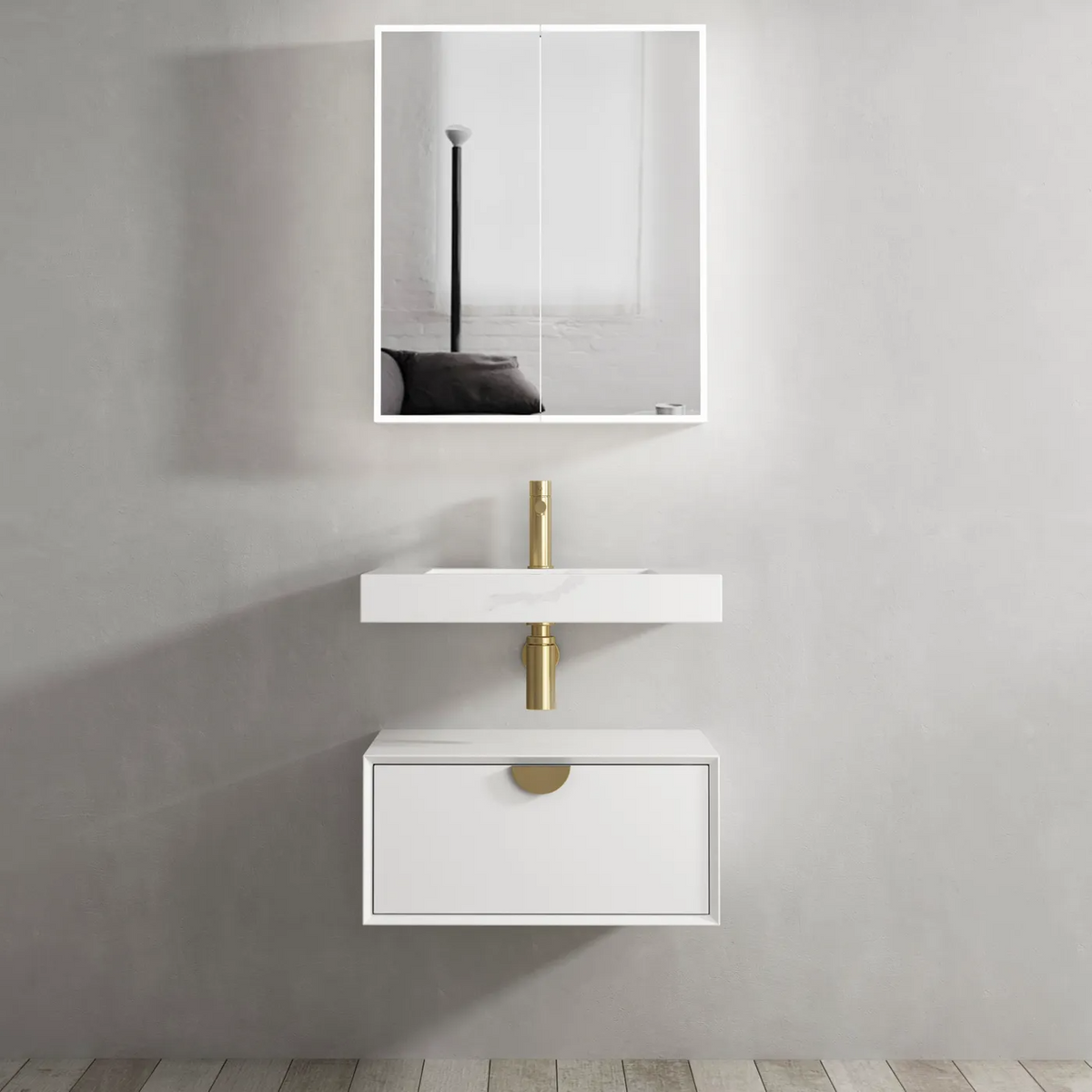 Otti Moonlight White Wall Hung Cabinet