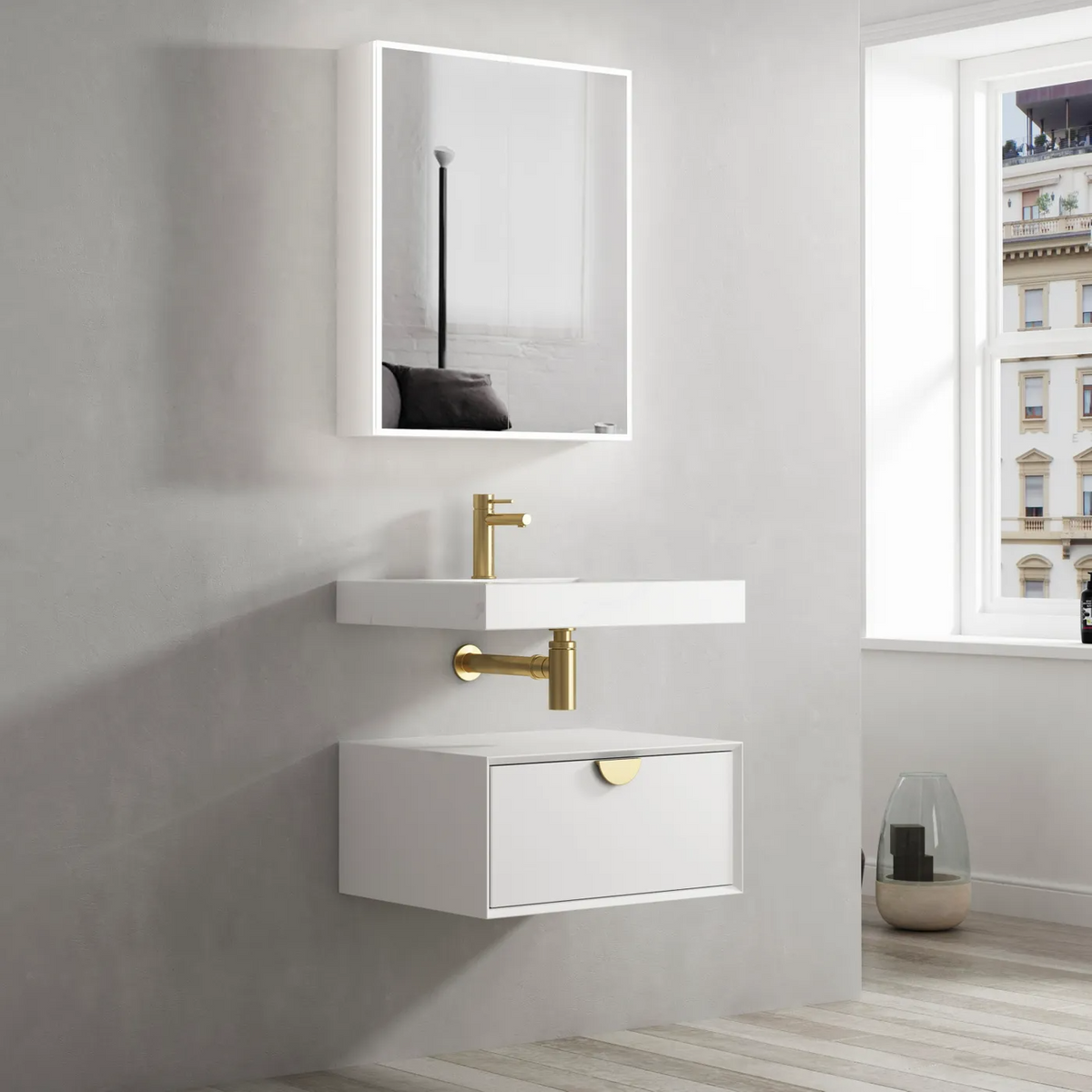 Otti Moonlight White Wall Hung Cabinet
