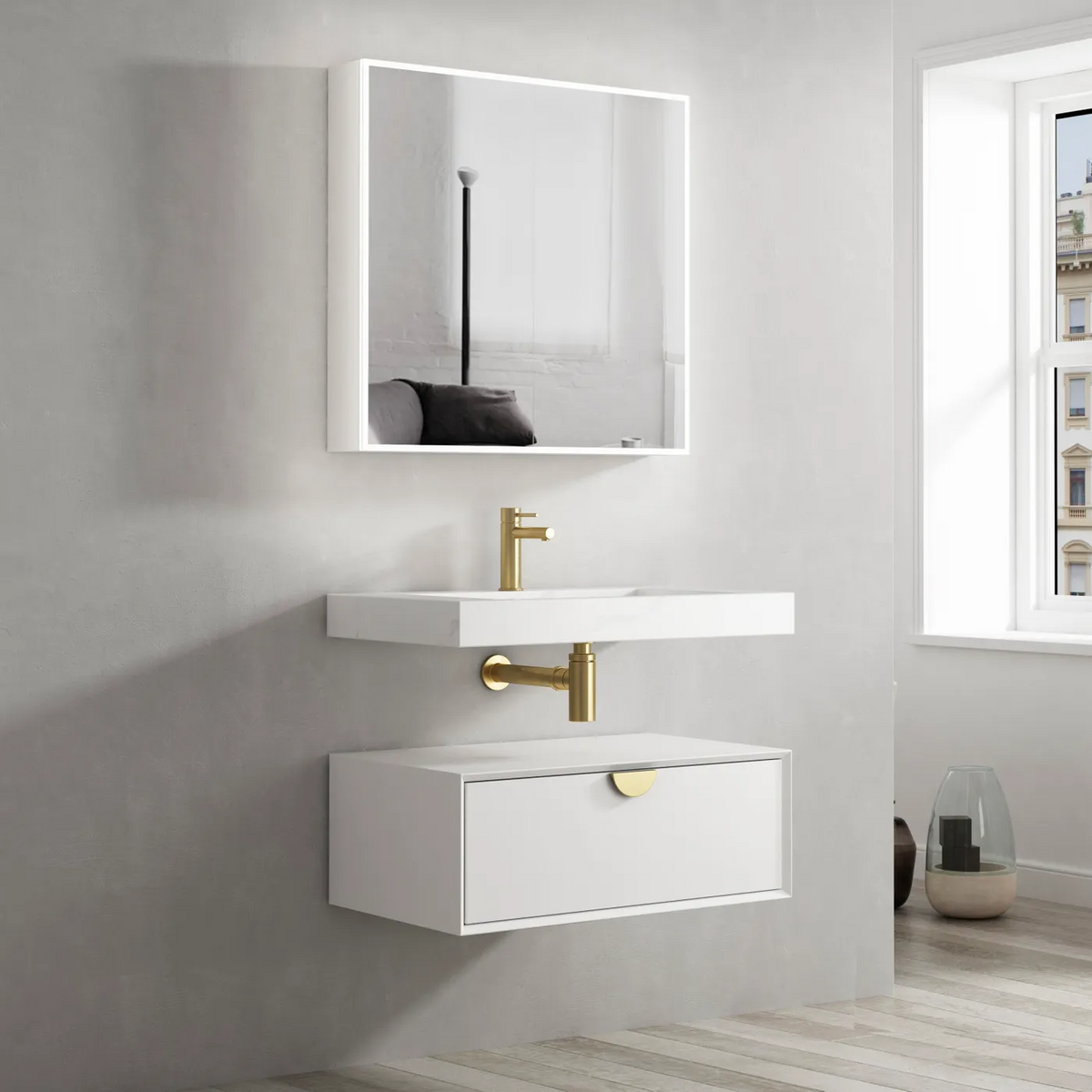 Otti Moonlight White Wall Hung Cabinet