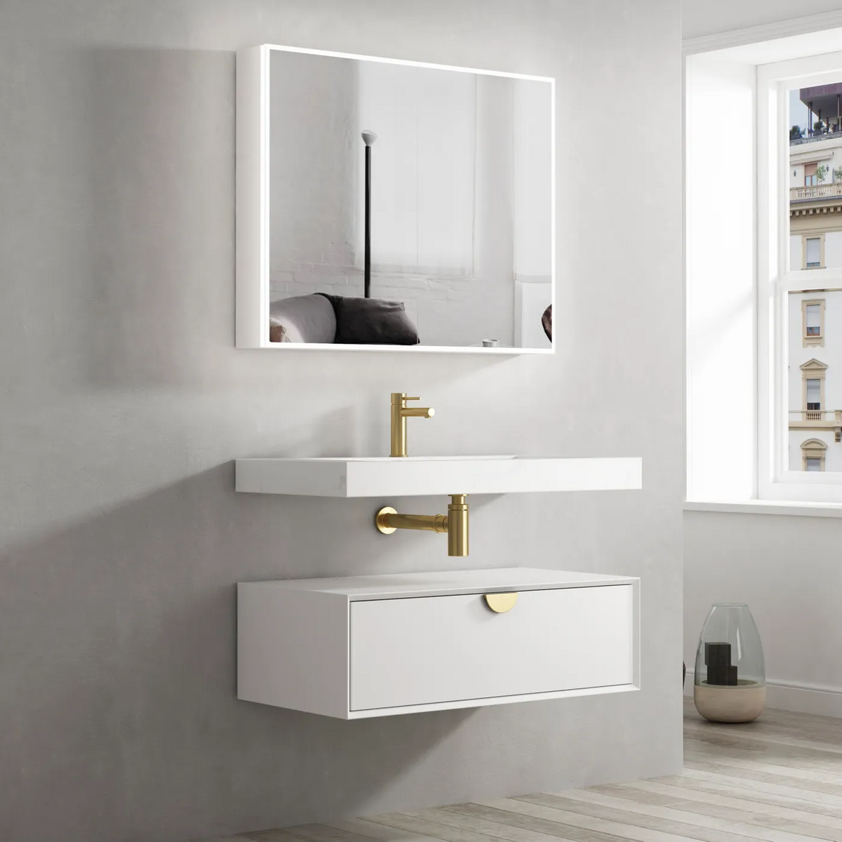 Otti Moonlight White Wall Hung Cabinet