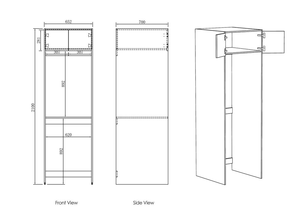 Otti Byron/Bondi Laundry 2100 Tall Washing Machine Cabinet