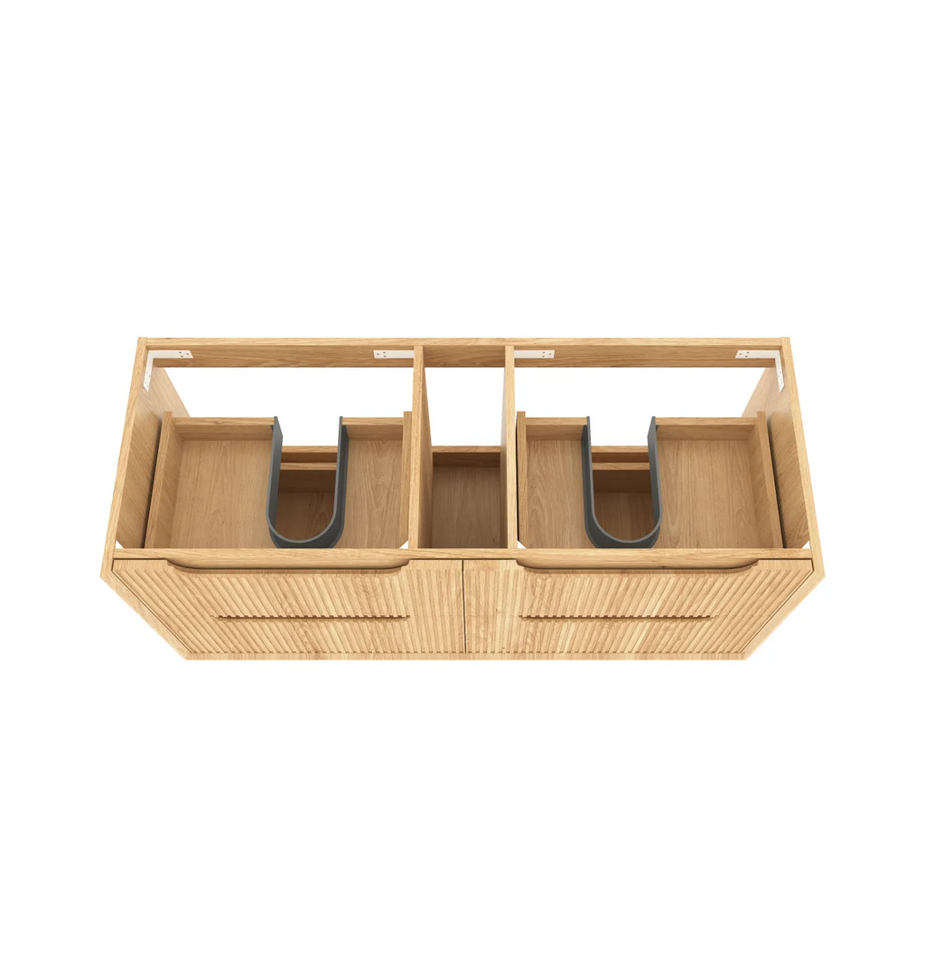 Otti Byron Fluted Woodland Oak Wall Hung Vanity