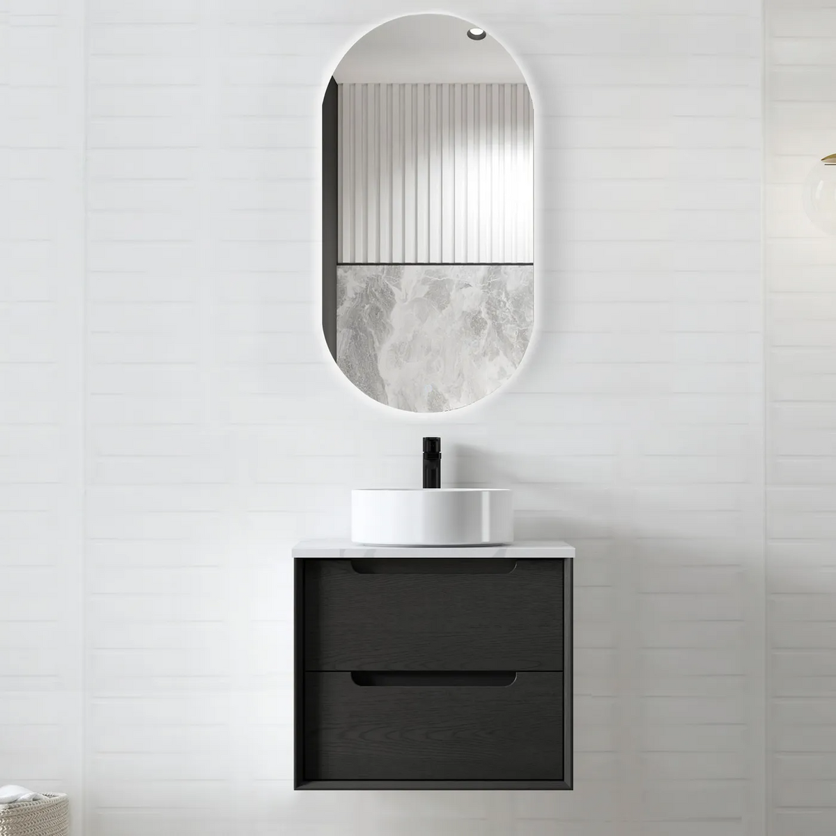 Otti Byron Black Oak Wall Hung Vanity