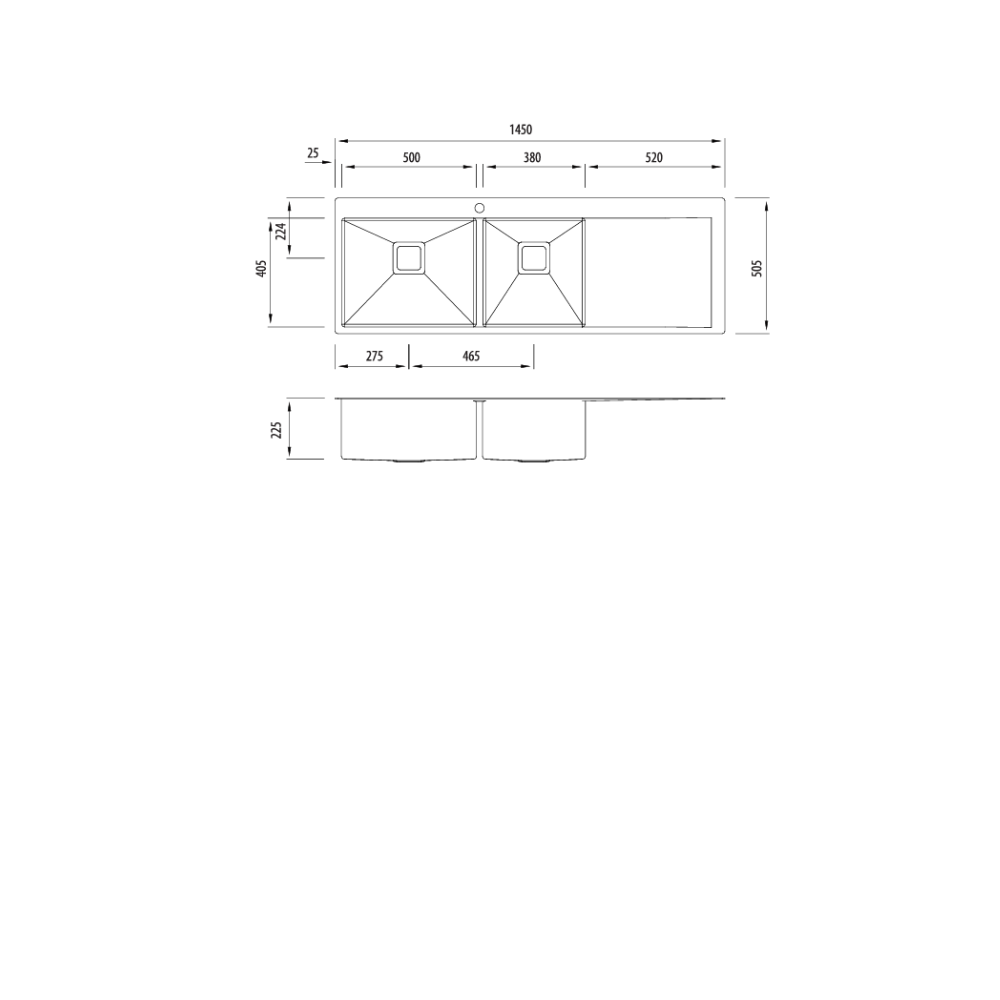 Oliveri Professional Series 1 & 3/4 Bowl Topmount Sink with Drainer L+ ACP141