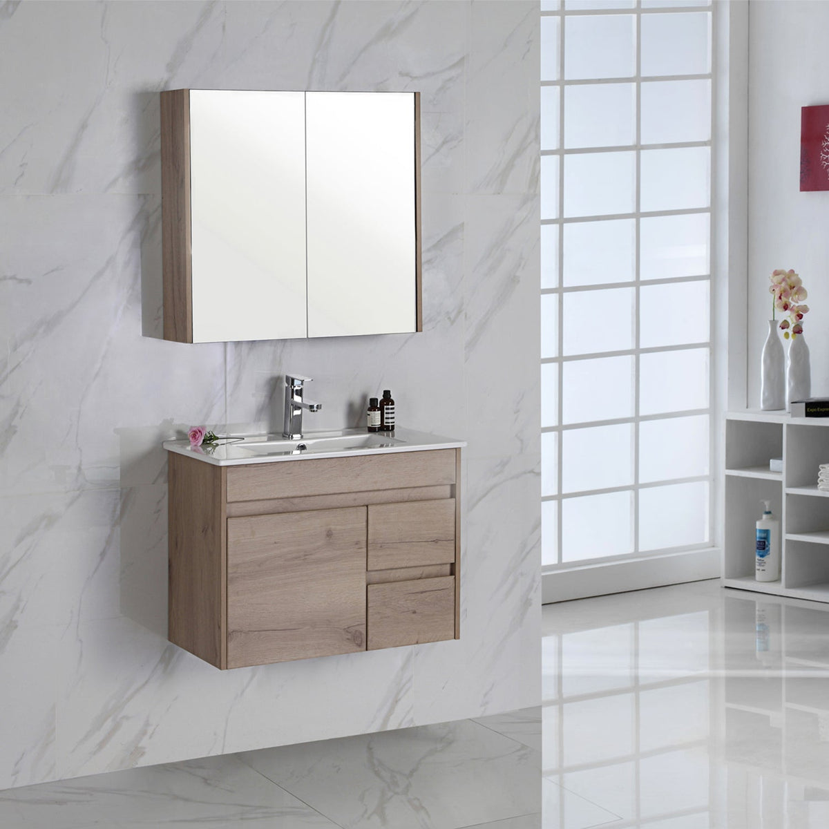 Aulic York Wall Hung Finger Pull Cabinet